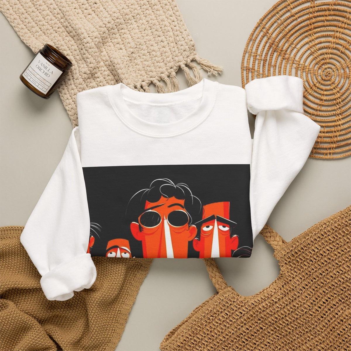 Abstract Faces Crewneck